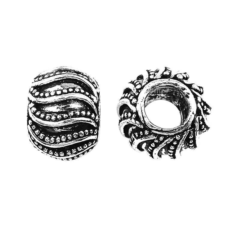 Silver Overlay Over Copper vintage handcrafted spacer from India for jewelry making