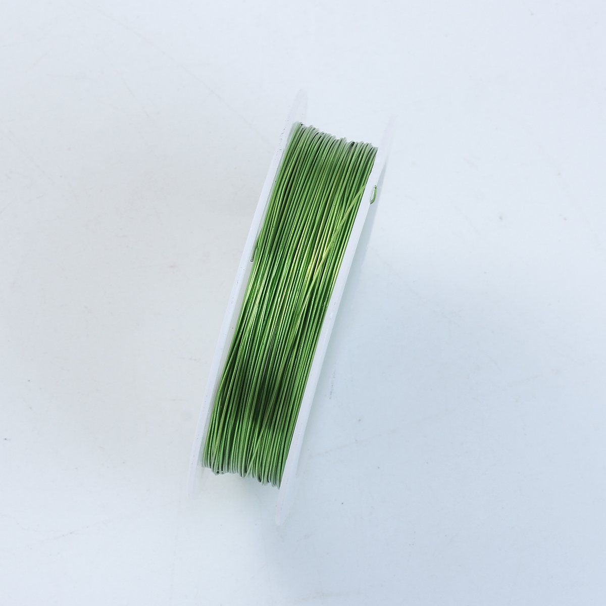 Premium green round craft wire with a smooth green metallic finish, perfect for handmade jewelry, wire wrapping, bracelets, necklaces, earrings, pendants, and DIY creations.