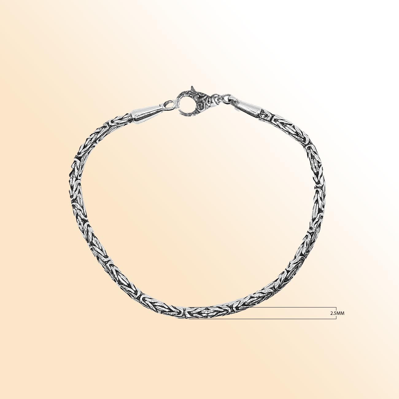 Handcrafted sterling silver 2.5mm wheat chain bracelet – Bali artisan design