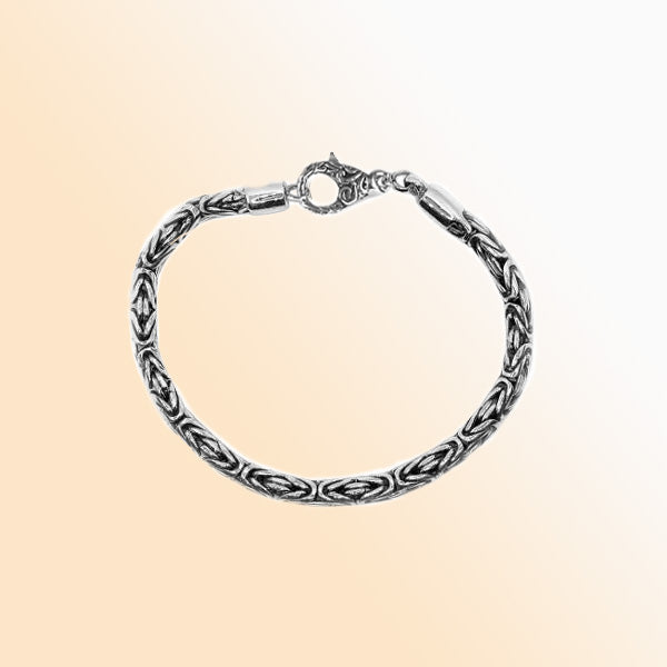Sterling silver 3mm wheat chain bracelet – handcrafted Bali jewelry