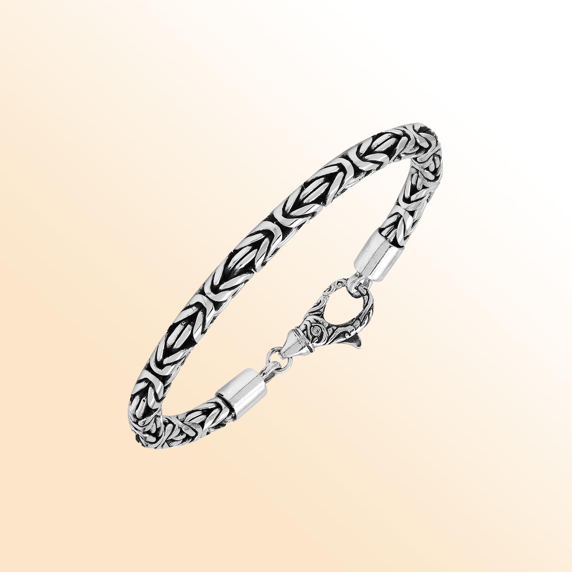Sterling silver 5mm wheat chain bracelet – handcrafted Bali jewelry