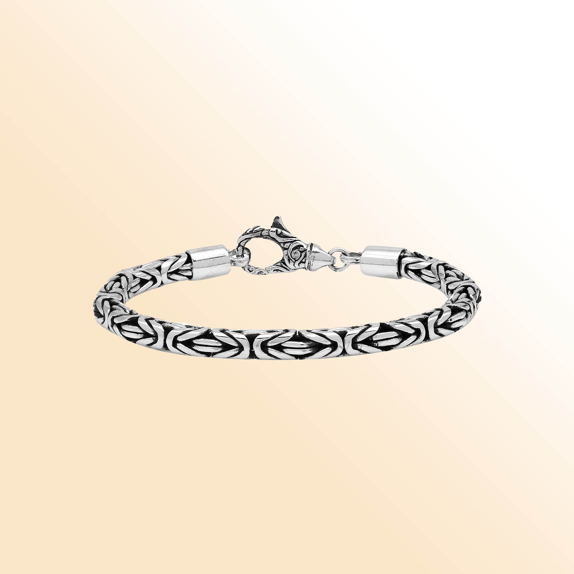 Sterling silver 5mm wheat chain bracelet – handcrafted Bali jewelry