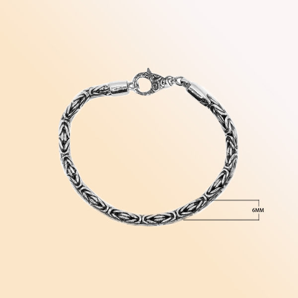 AB-1000-S-6MM Byzantine Style Sterling Silver Bracelet With Lobster Jewelry Bali Designs Inc 7 