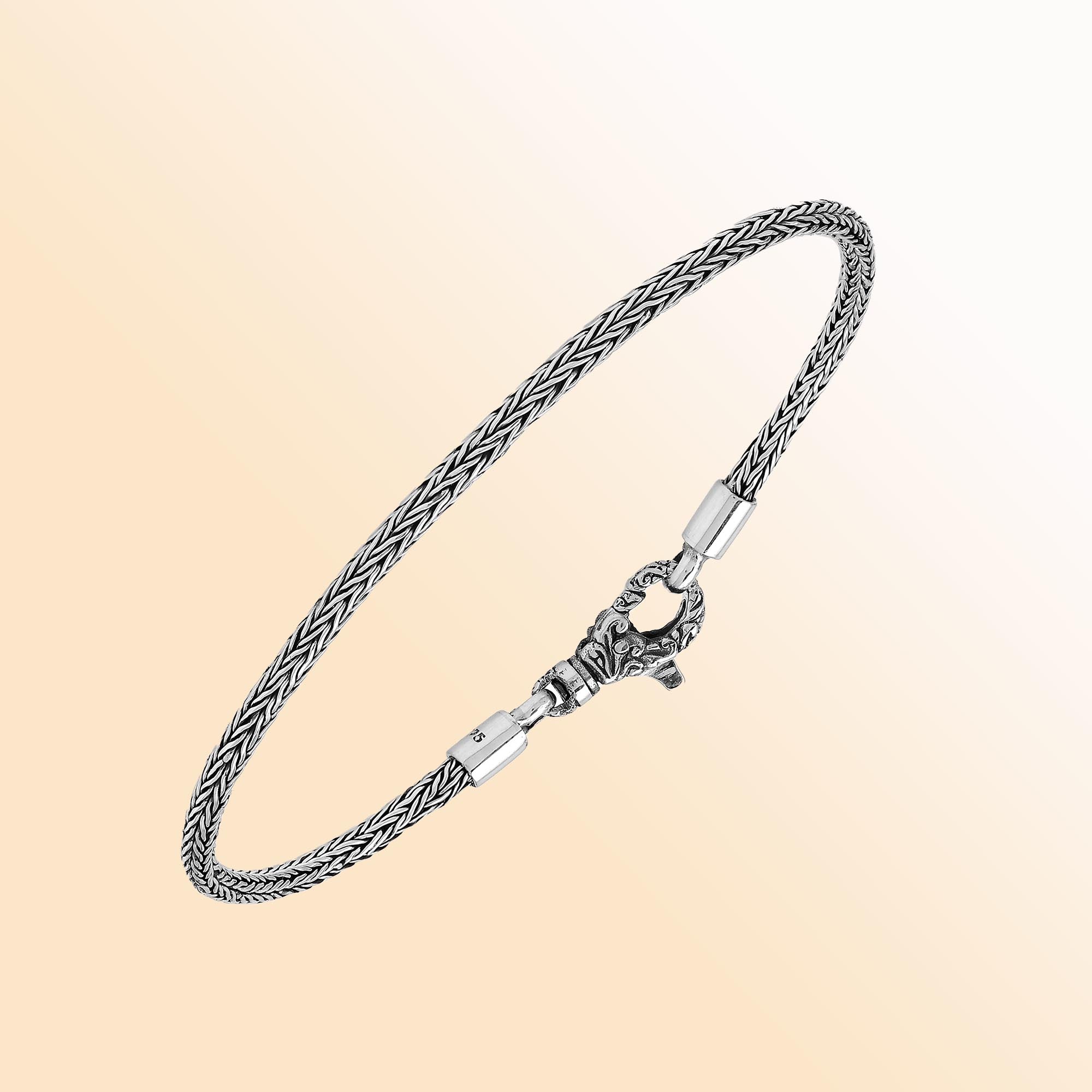 AB-1001-S-2.5MM-7 Sterling Silver Bracelet With Lobster Jewelry Bali Designs Inc 