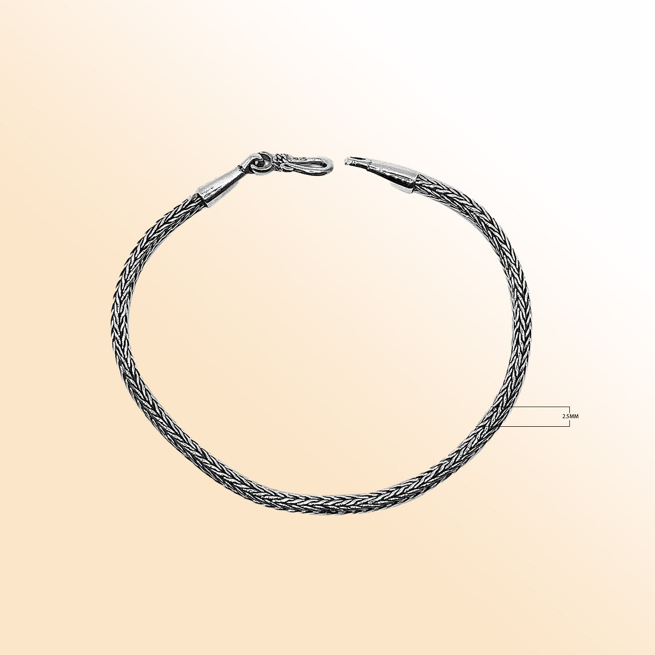 AB-1001-S-2.5MM-7 Sterling Silver Bracelet With Lobster Jewelry Bali Designs Inc 
