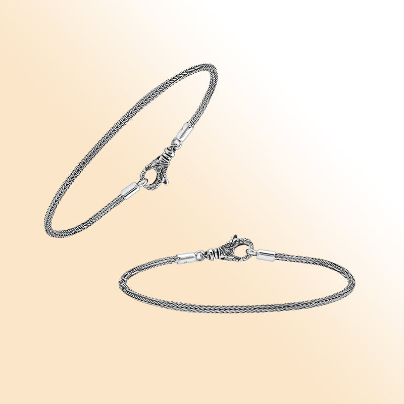 AB-1001-S-2MM-7 Sterling Silver Bracelet With Lobster Jewelry Bali Designs Inc 