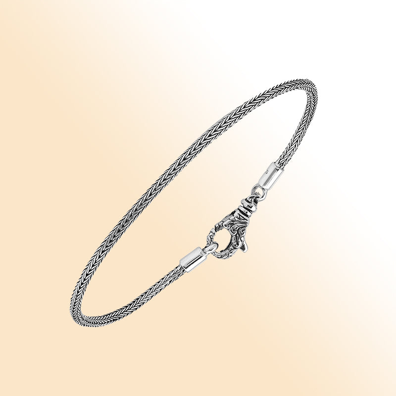 AB-1001-S-2MM-7 Sterling Silver Bracelet With Lobster Jewelry Bali Designs Inc 