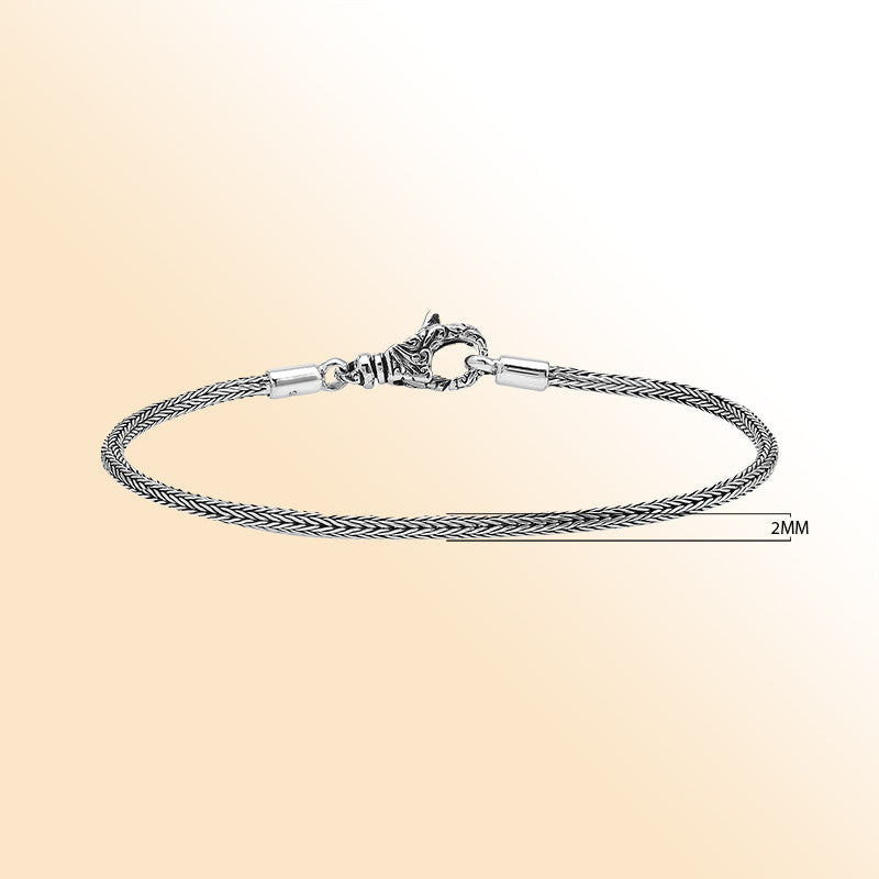 AB-1001-S-2MM-7 Sterling Silver Bracelet With Lobster Jewelry Bali Designs Inc 