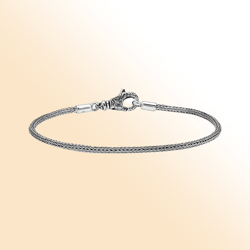 AB-1001-S-2MM-7 Sterling Silver Bracelet With Lobster Jewelry Bali Designs Inc 