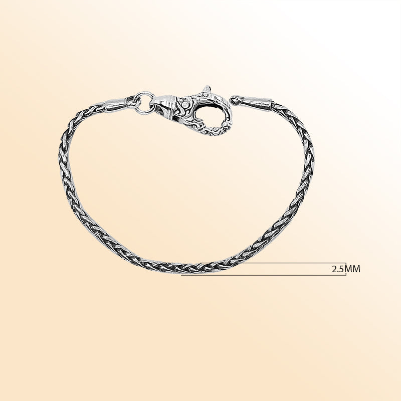 AB-1002-S-2.5MM-7 Sterling Silver Bracelet With Lobster Jewelry Bali Designs Inc 