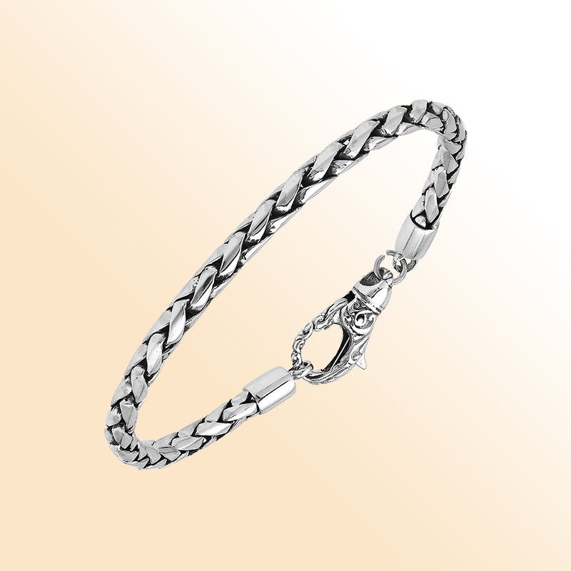 AB-1002-S-6MM-8" Bali Hand Crafted Sterling Silver Bracelet With Lobster Jewelry Bali Designs Inc 