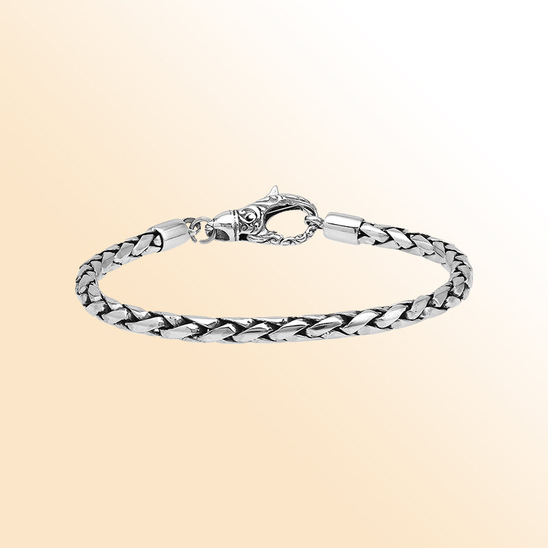 AB-1002-S-6MM-8" Bali Hand Crafted Sterling Silver Bracelet With Lobster Jewelry Bali Designs Inc 