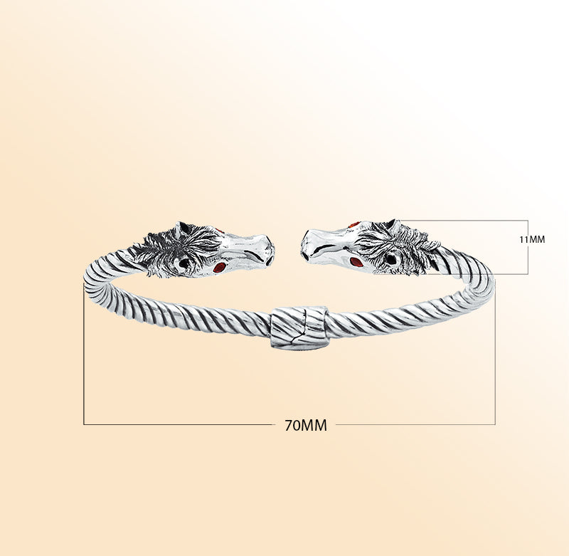 AB-1022-GA Sterling Silver Bangle With Garnet Q. Jewelry Bali Designs Inc 