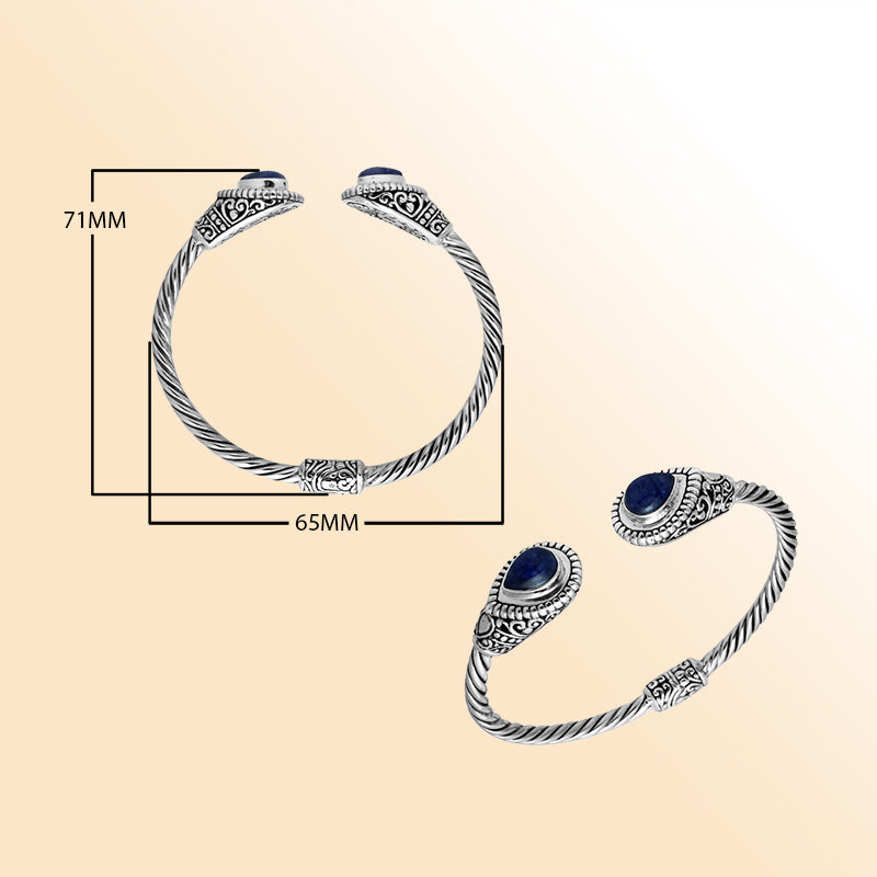 AB-1059-SP Sterling Silver Bangle With Sapphire Jewelry Bali Designs Inc 