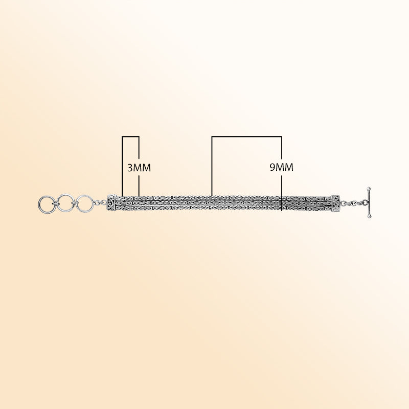 Sterling Silver Handcrafted Bali Chain Bracelet for Men & Women