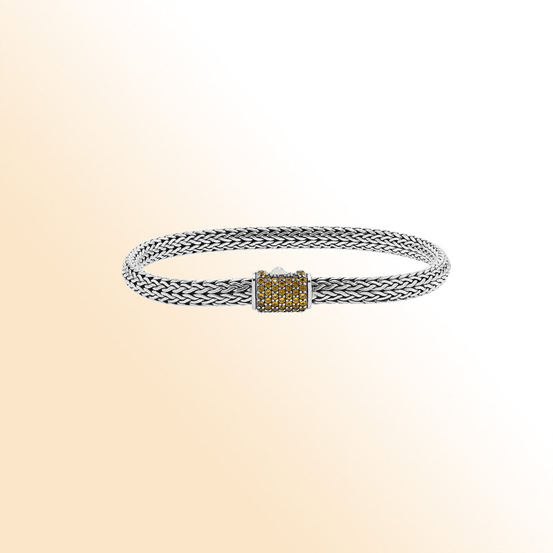 Handcrafted Sterling Silver Bali Bracelet 4X6 MM – Citrine Quartz