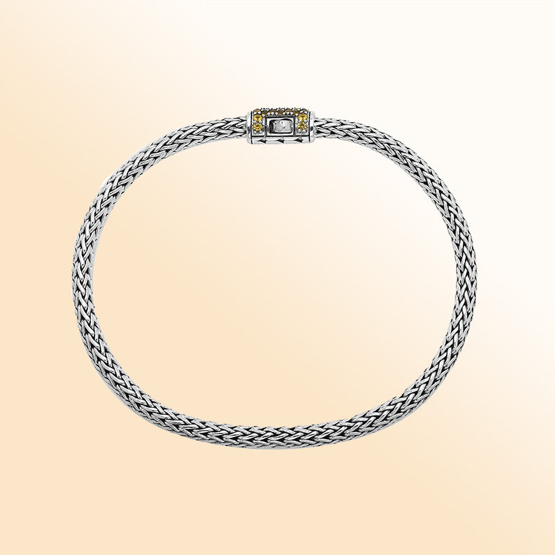 Handcrafted Sterling Silver Bali Bracelet 4X6 MM – Citrine Quartz