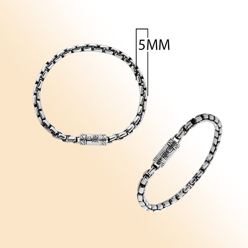 Sterling Silver Cushion Chain Bracelet With Polished Finish