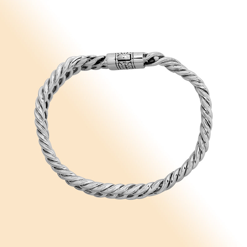 Sterling Silver Bold Curb Chain Bracelet With Polished Push Clasp For Retail