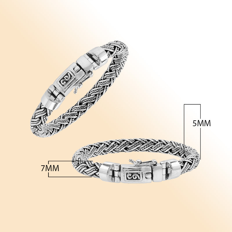 Sterling Silver Woven Bracelet With Box Clasp And Safety Latch For Retail