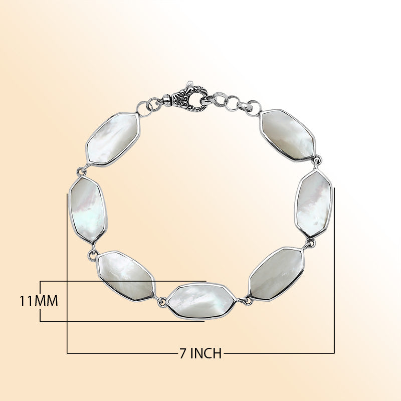 Sterling Silver Bracelet With Mother Of Pearl Jewelry Bali Designs Inc 