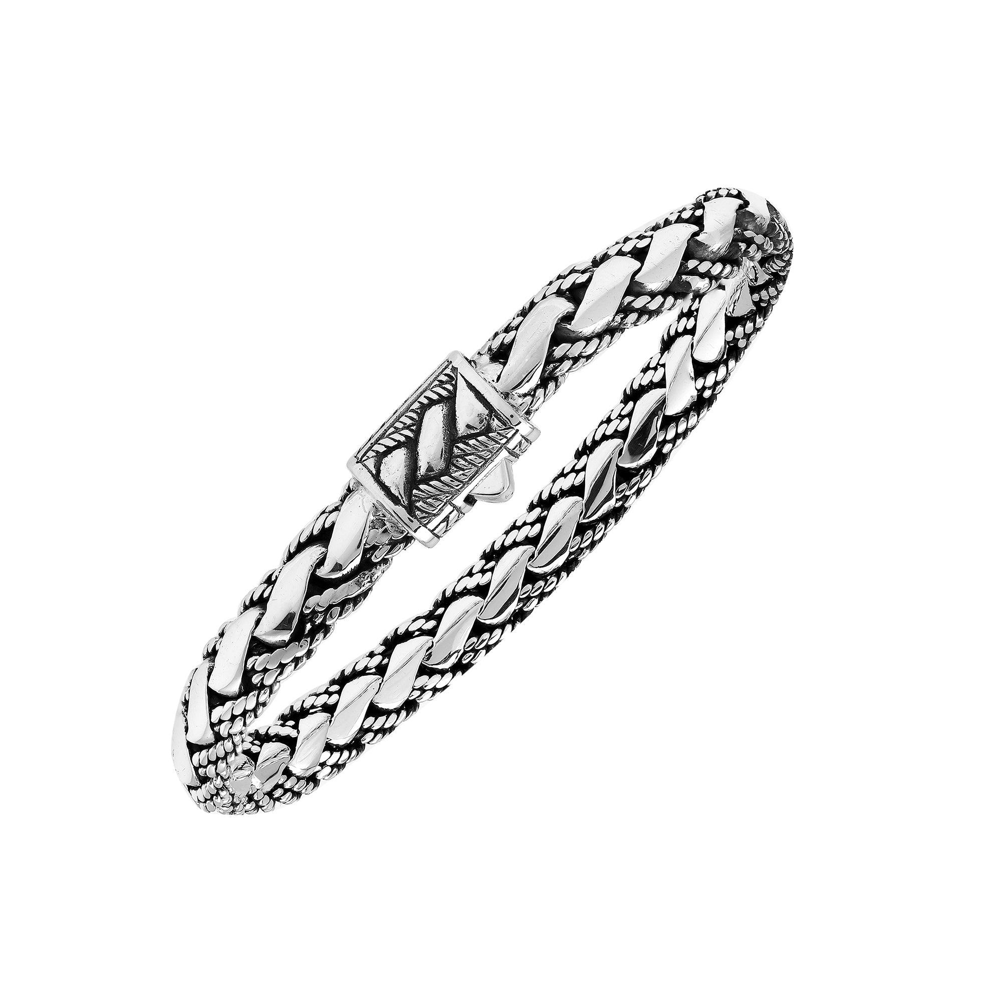 AB-1278-S Sterling Silver Bracelet With Braid Design