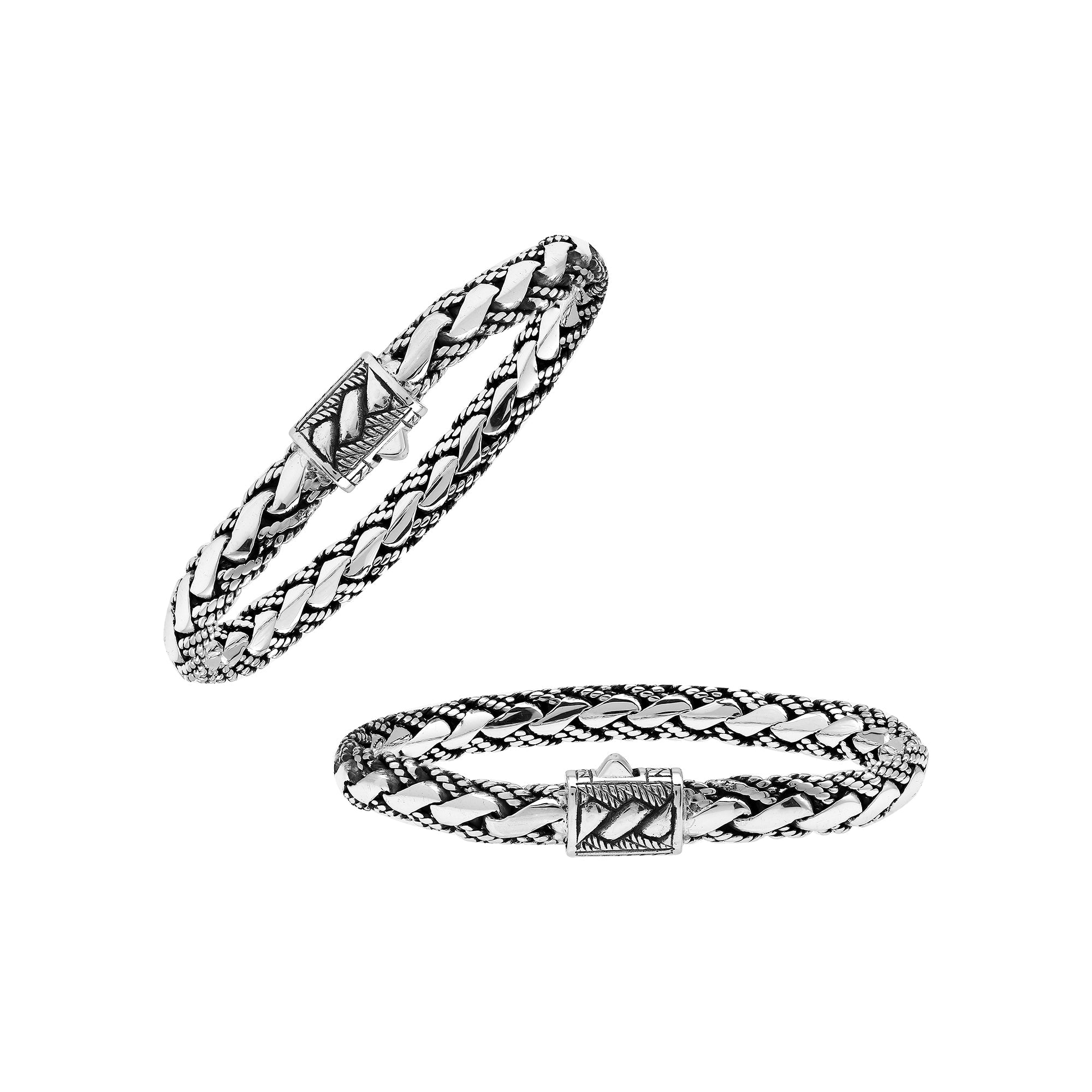 AB-1278-S Sterling Silver Bracelet With Braid Design