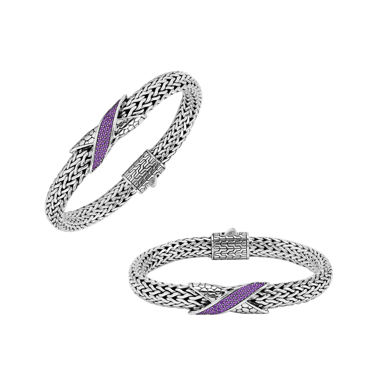 AB-1287-AM Sterling Silver Bracelet With Amethyst Q.