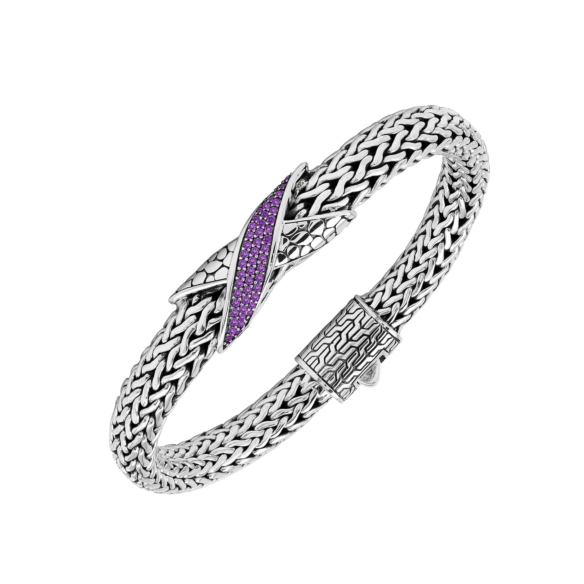 AB-1287-AM Sterling Silver Bracelet With Amethyst Q.