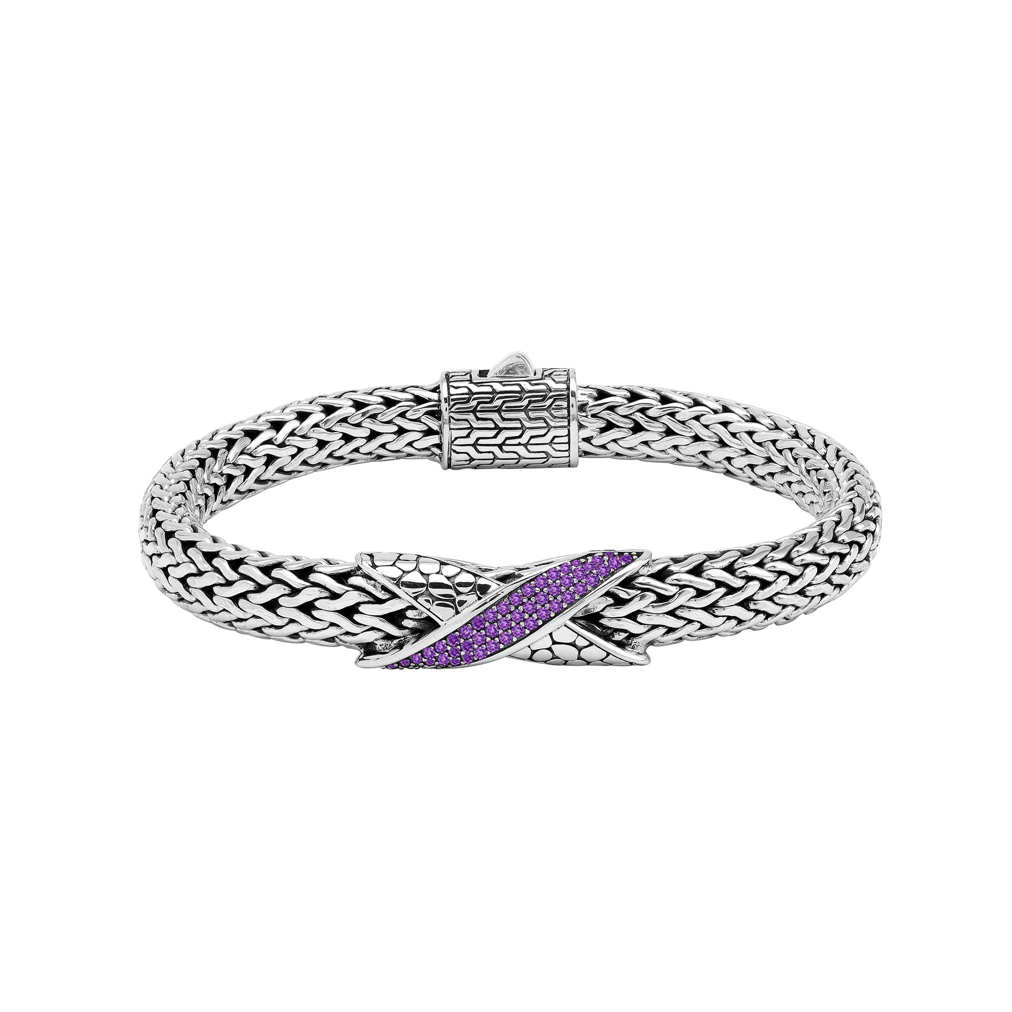AB-1287-AM Sterling Silver Bracelet With Amethyst Q.
