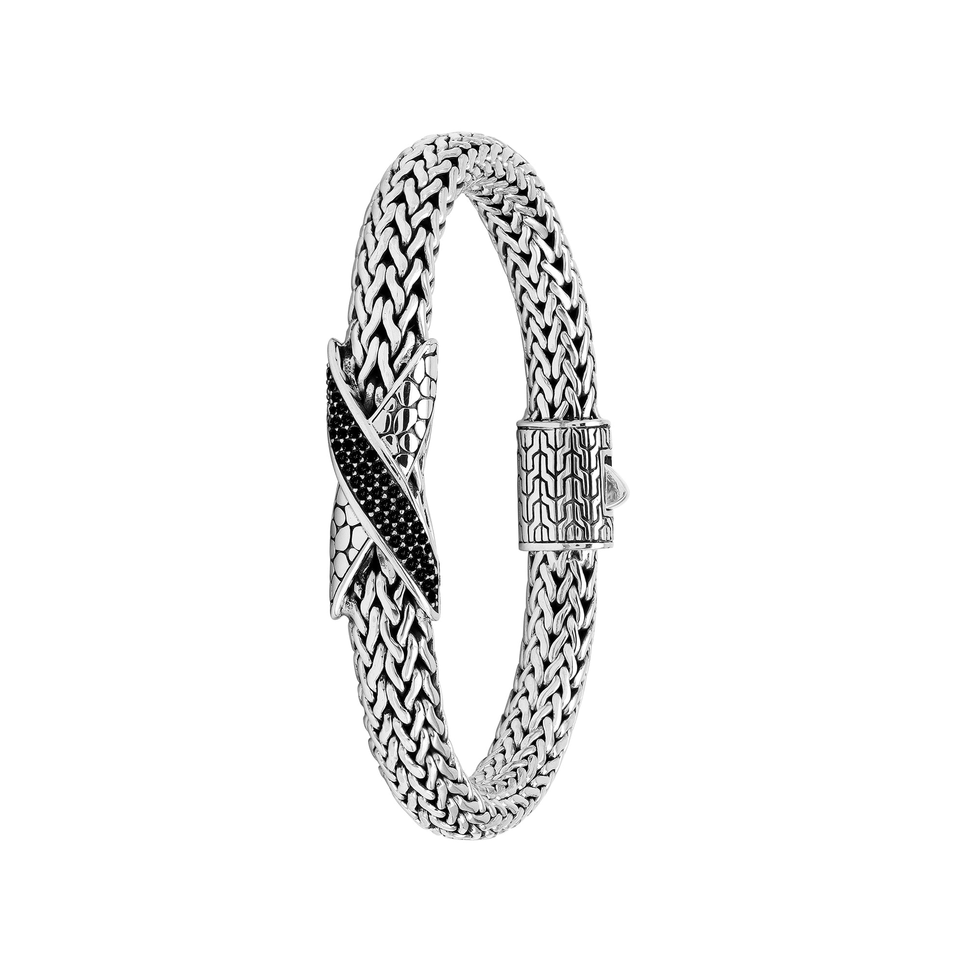 AB-1287-CZB Sterling Silver Bracelet With Black Cubic Zirconia
