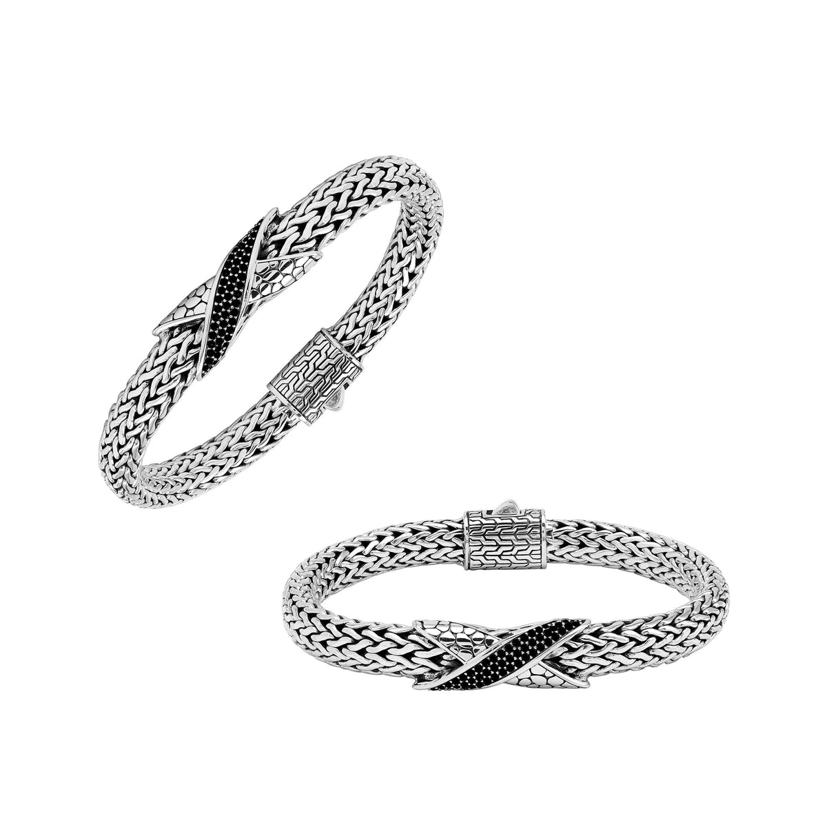 AB-1287-CZB Sterling Silver Bracelet With Black Cubic Zirconia