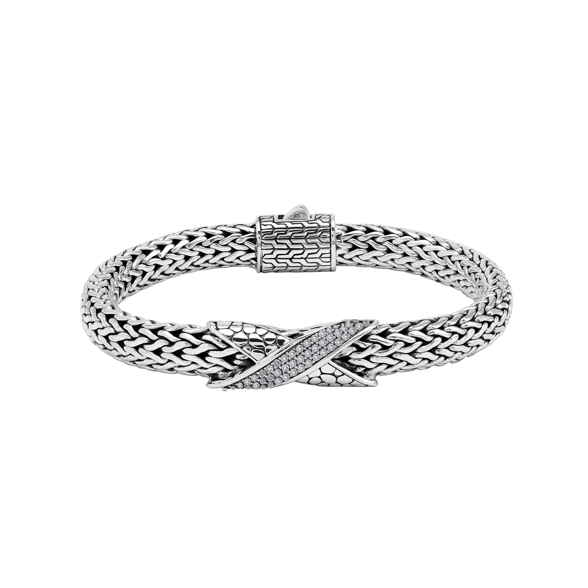 AB-1287-CZW Sterling Silver Bracelet With White Cubic Zirconia