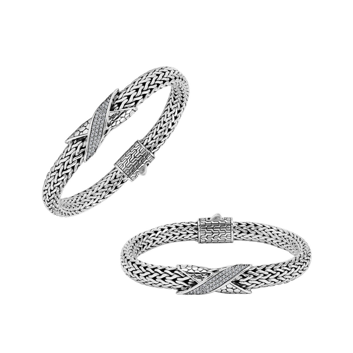 AB-1287-CZW Sterling Silver Bracelet With White Cubic Zirconia