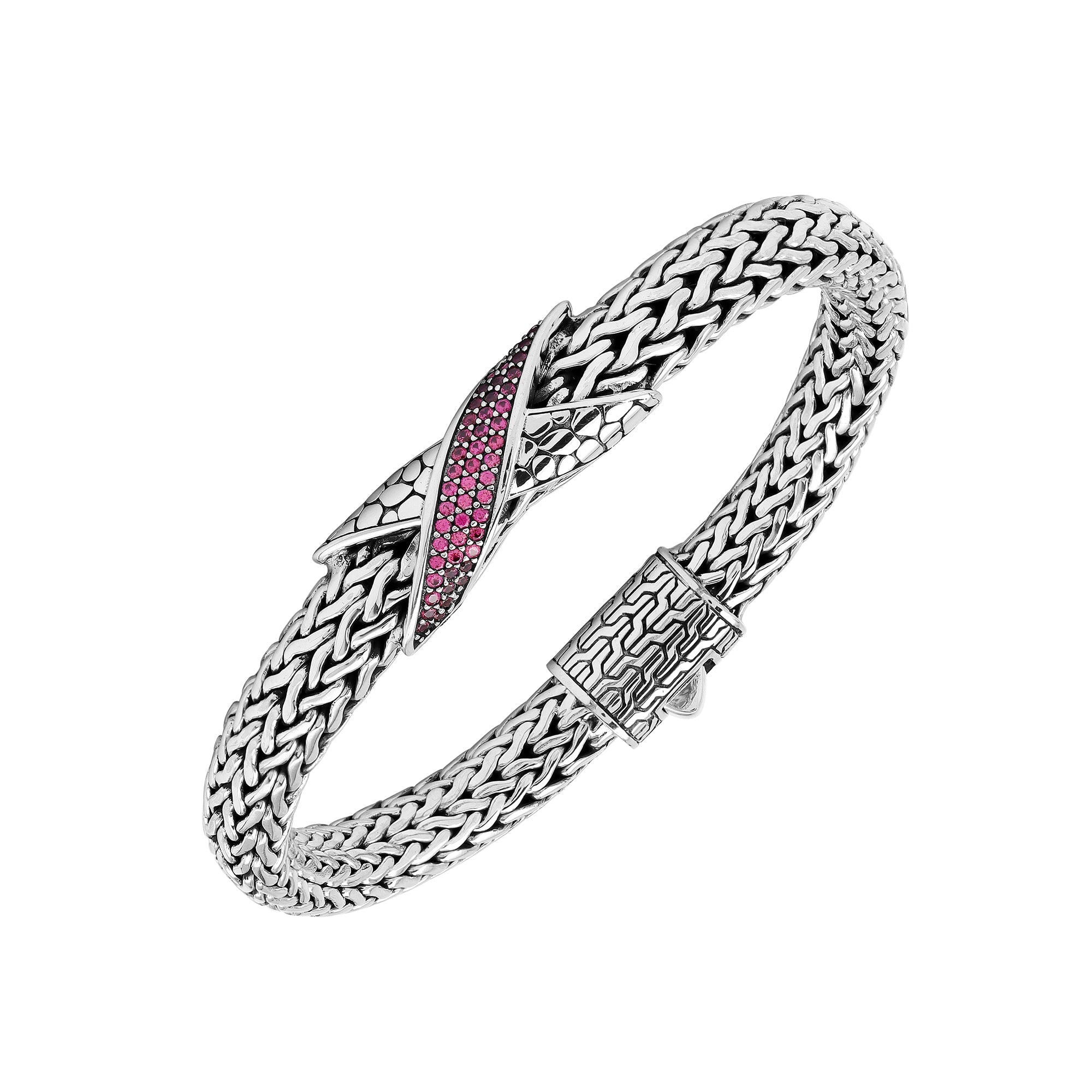 AB-1287-RB Sterling Silver Bracelet With Ruby Q.