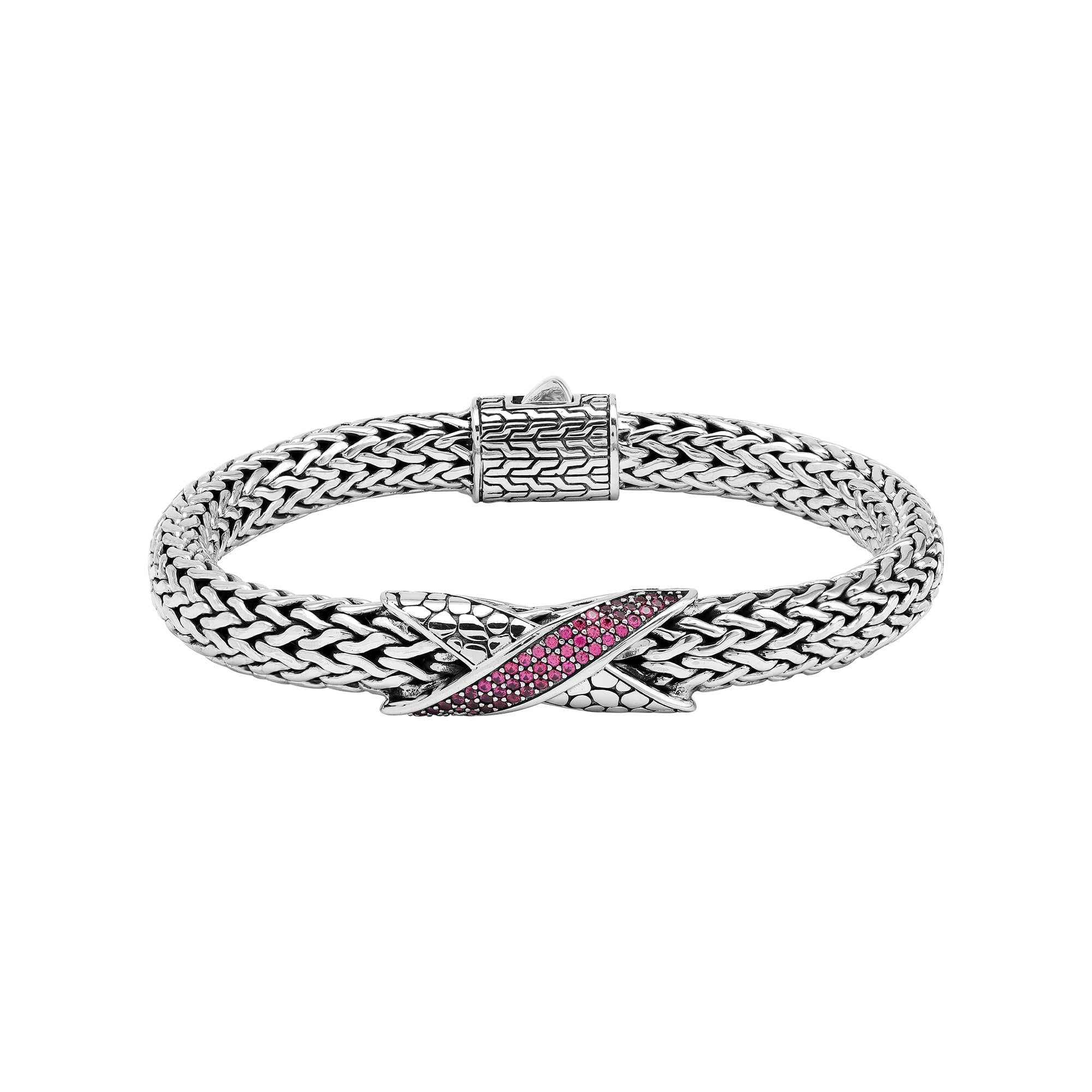 AB-1287-RB Sterling Silver Bracelet With Ruby Q.
