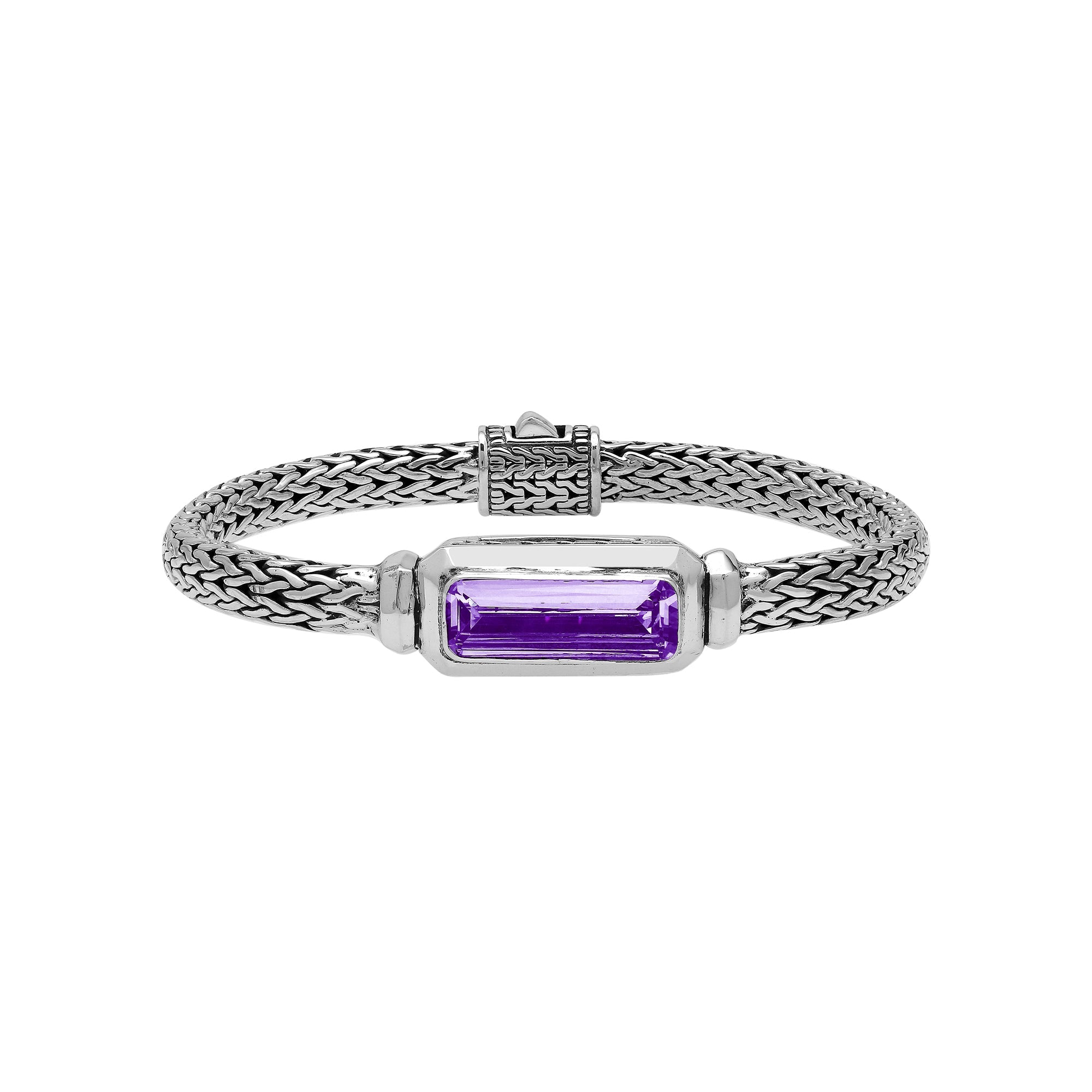 AB-1288-AM Sterling Silver Bracelet With Amethyst Q.