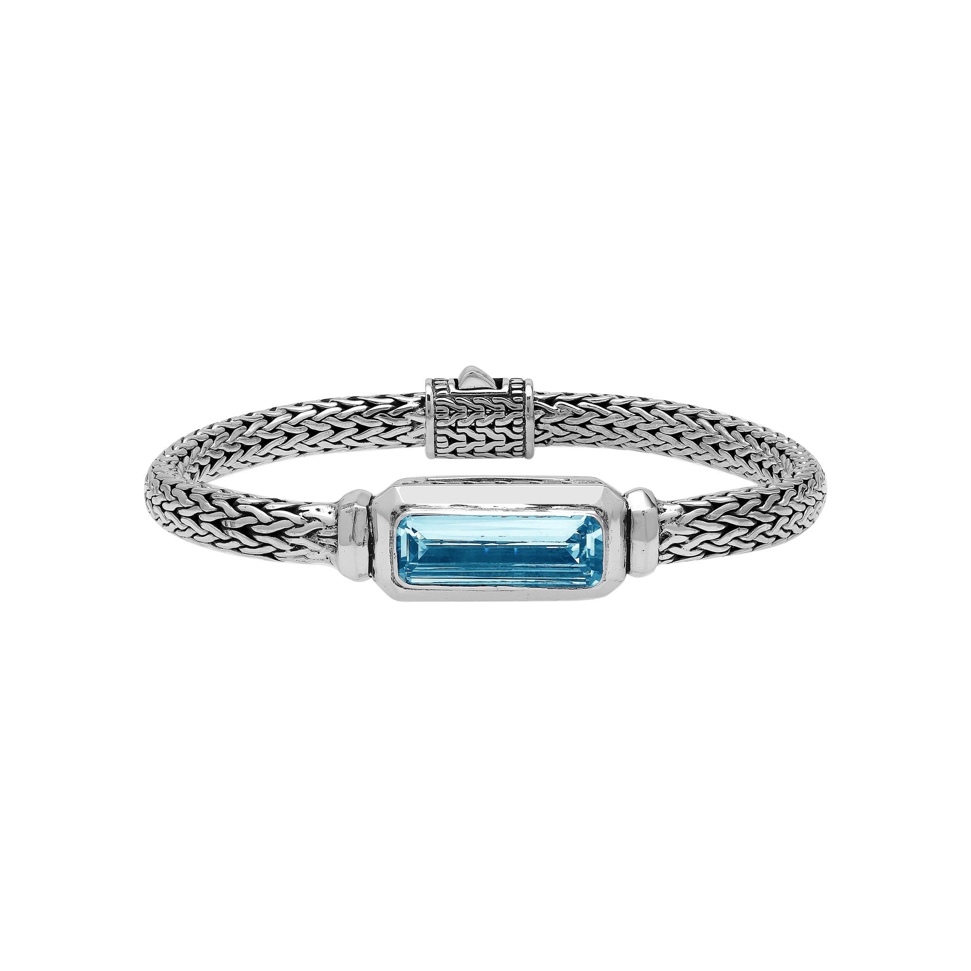 AB-1288-BT Sterling Silver Bracelet With Blue Topaz Q.