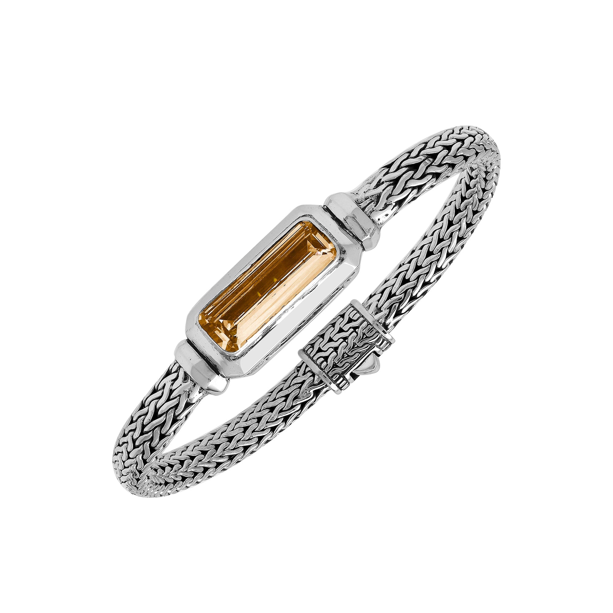 AB-1288-CT Sterling Silver Bracelet With Citrine Q.