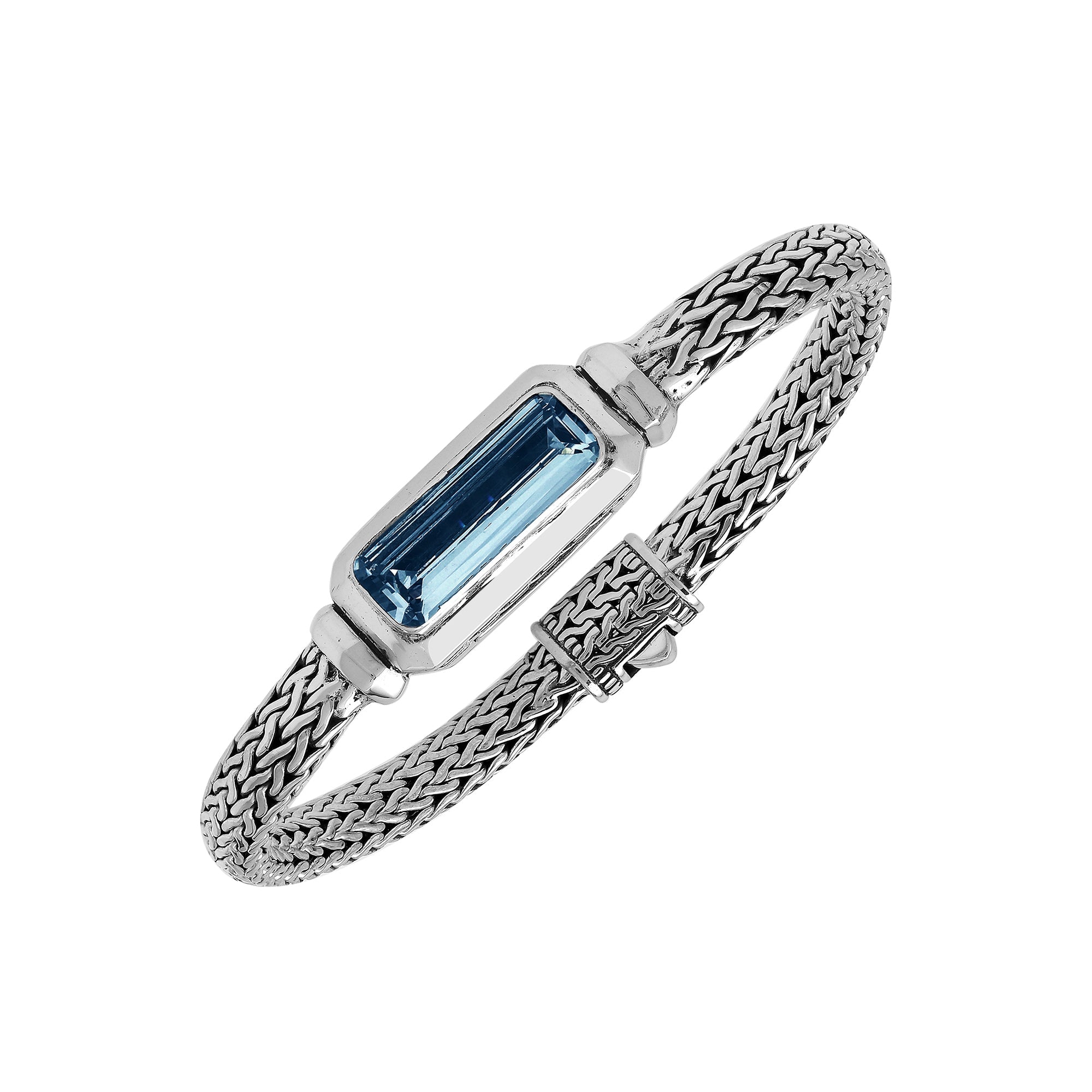 AB-1288-LBT Sterling Silver Bracelet With London Blue Topaz Q.