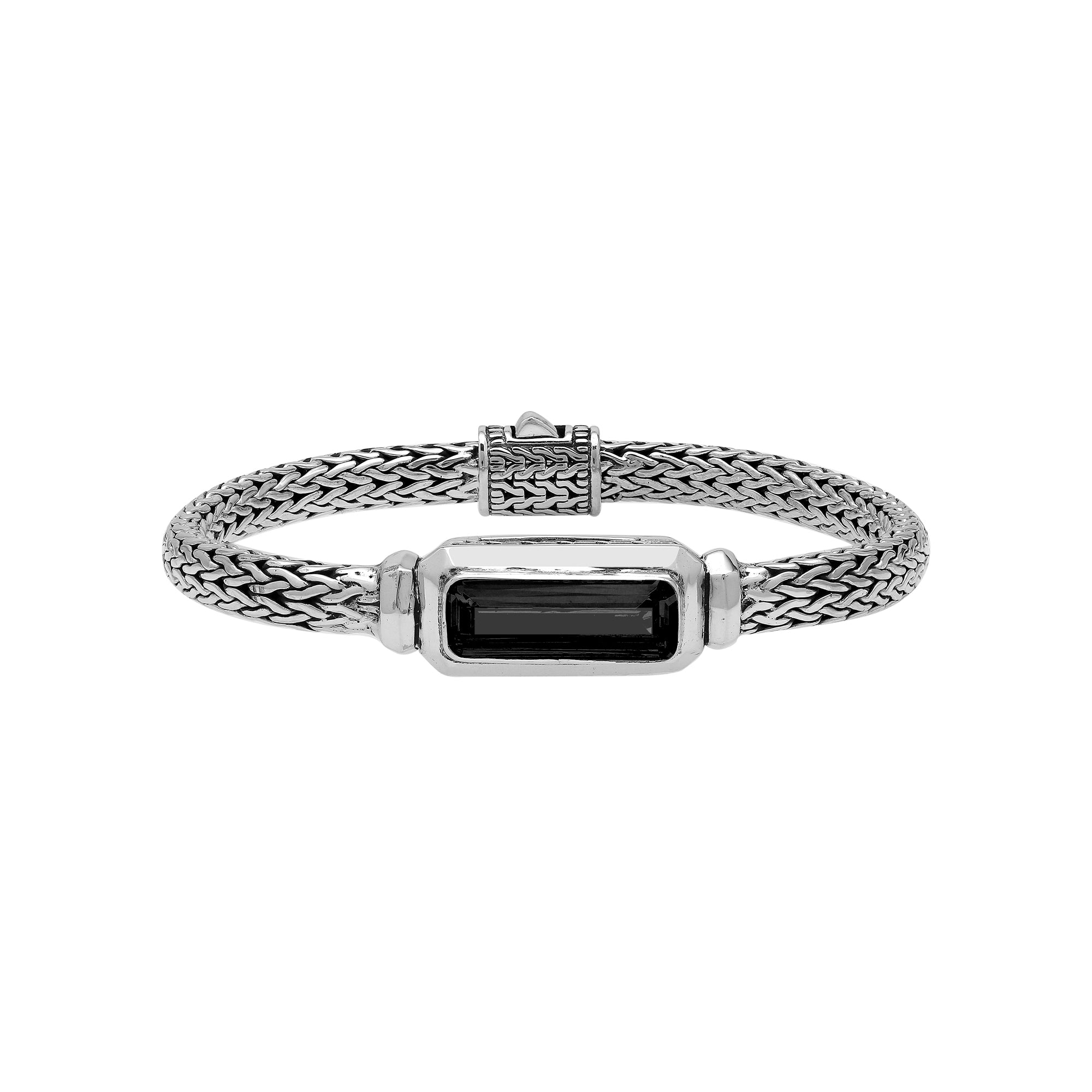 AB-1288-OX Sterling Silver Bracelet With Black Onyx