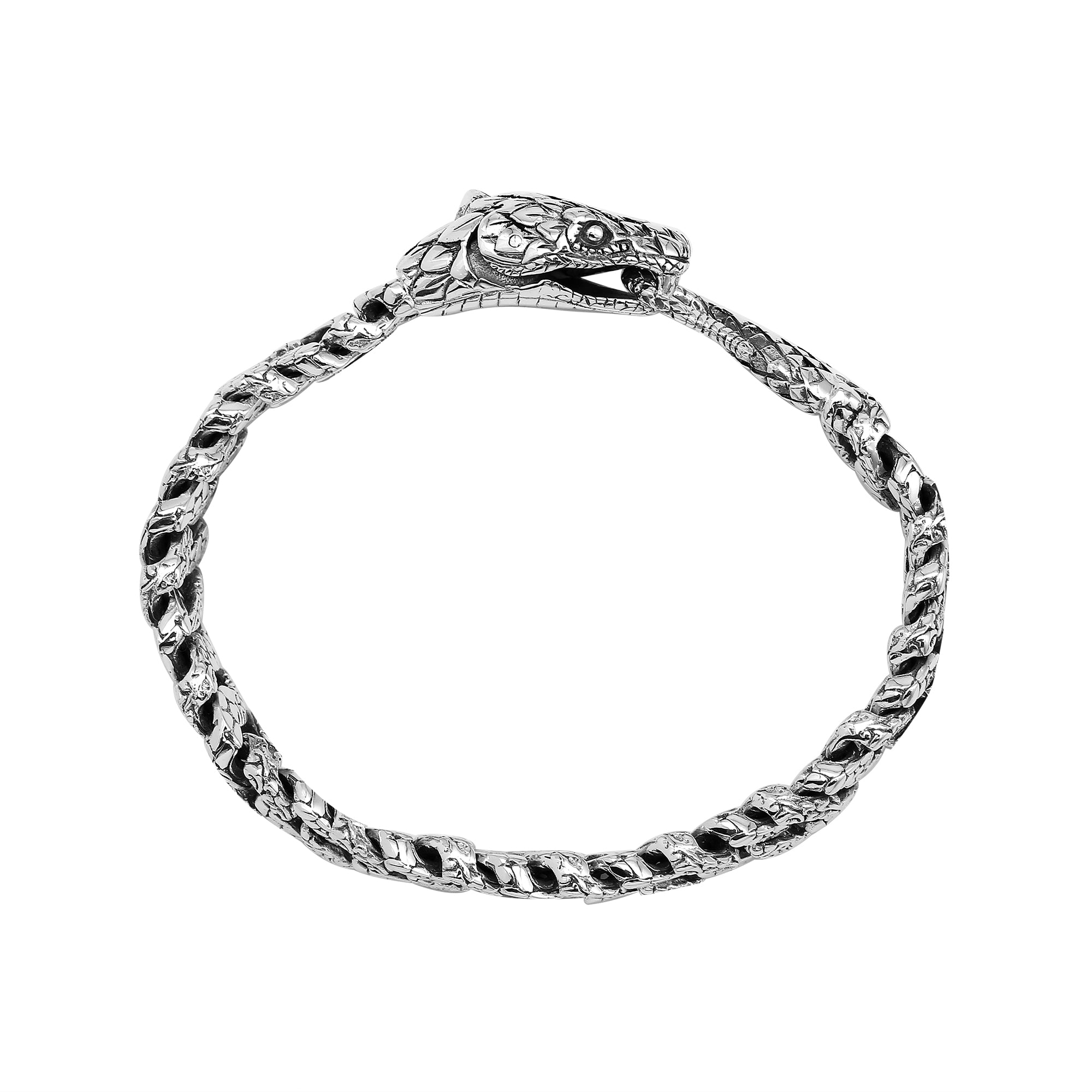 AB-7037-S Sterling Silver Snake Bracelet