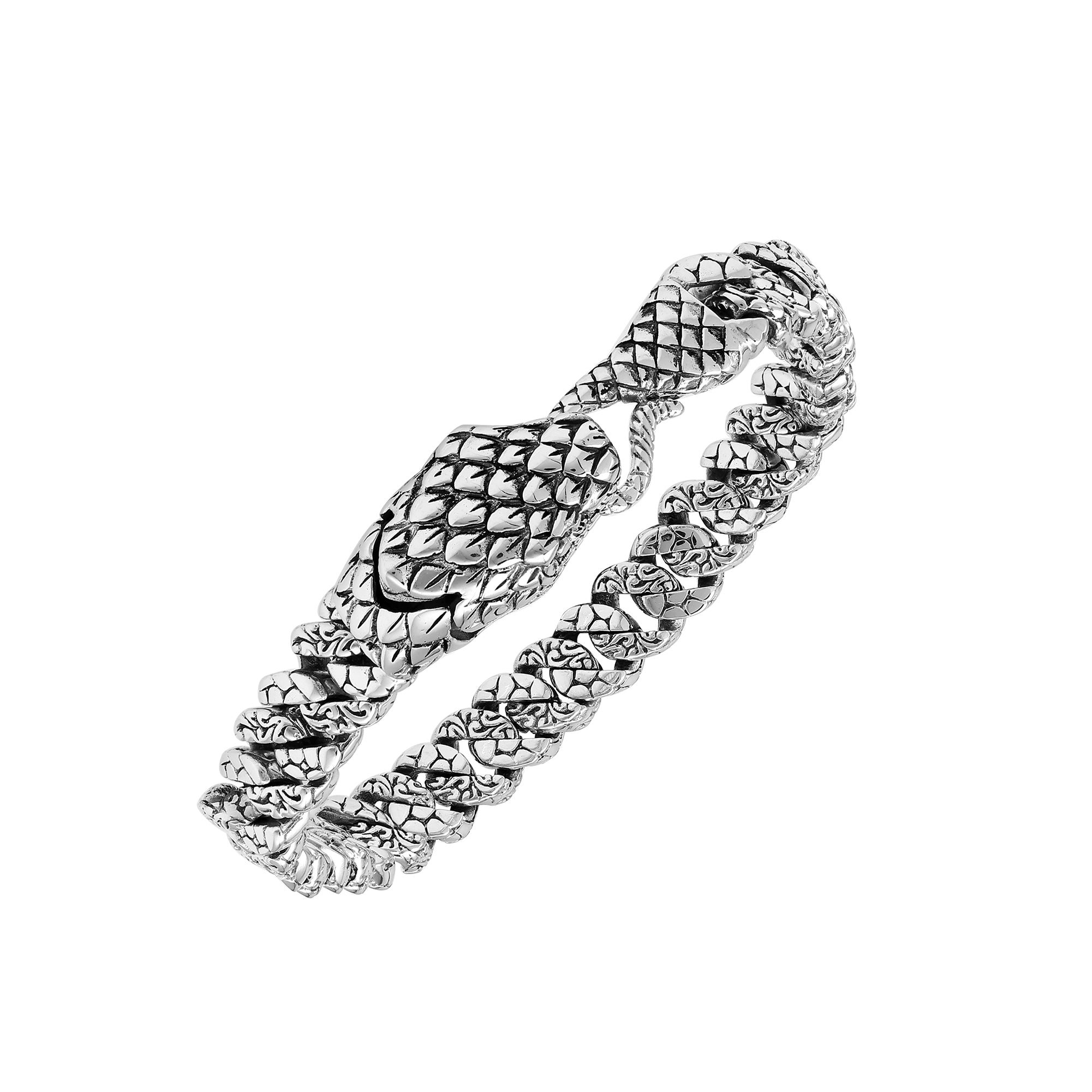 AB-7037-S Sterling Silver Snake Bracelet