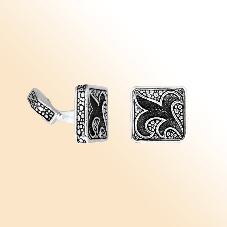 AC-8022-S Sterling Silver Cuff Link With Plain Silver Jewelry Bali Designs Inc 
