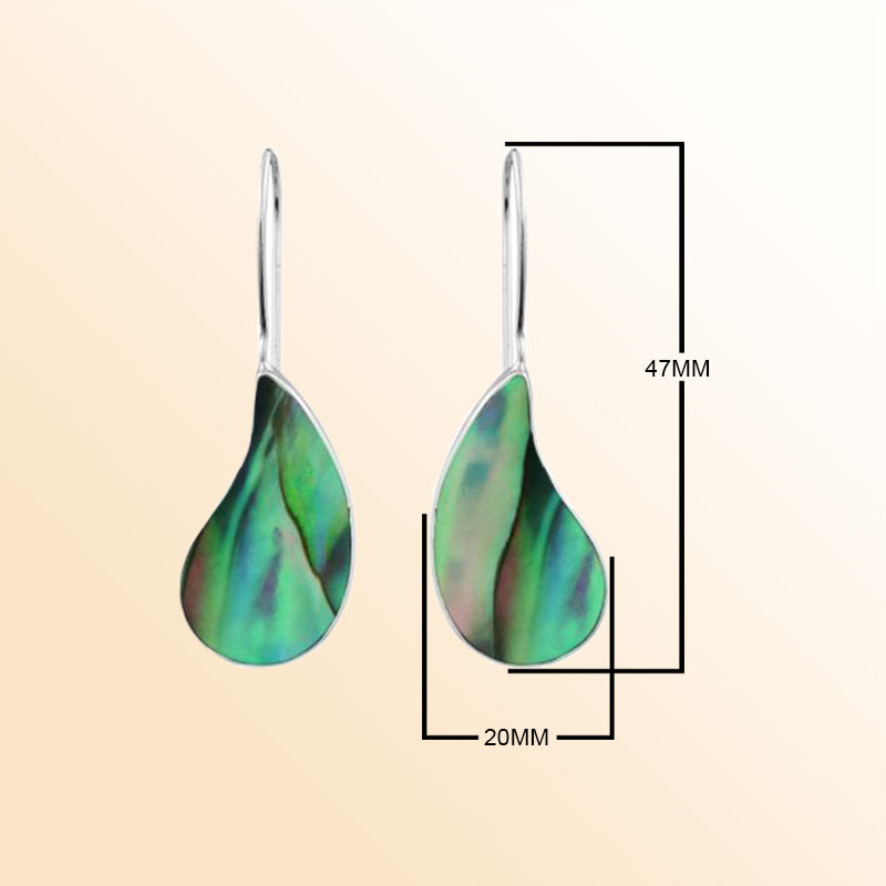 Sterling Silver teardrop earrings with Abalone Shell handcrafted design