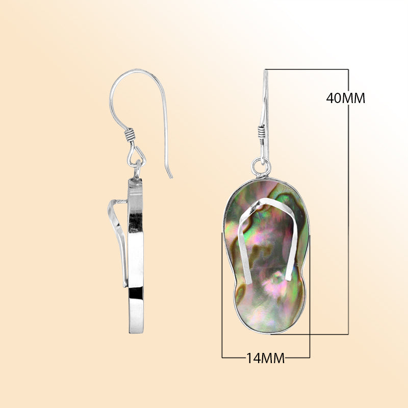 Sterling silver abalone shell flip flop earrings for women

Handmade beach sandal earrings with abalone inlay
