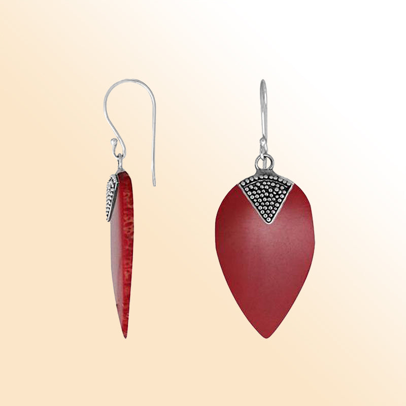 Sterling Silver Earring With Red Coral Jewelry Bali Designs Inc 