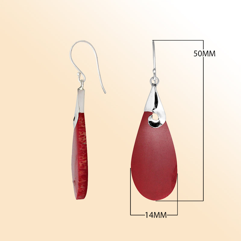 Sterling Silver Earring With Red Coral Jewelry Bali Designs Inc 