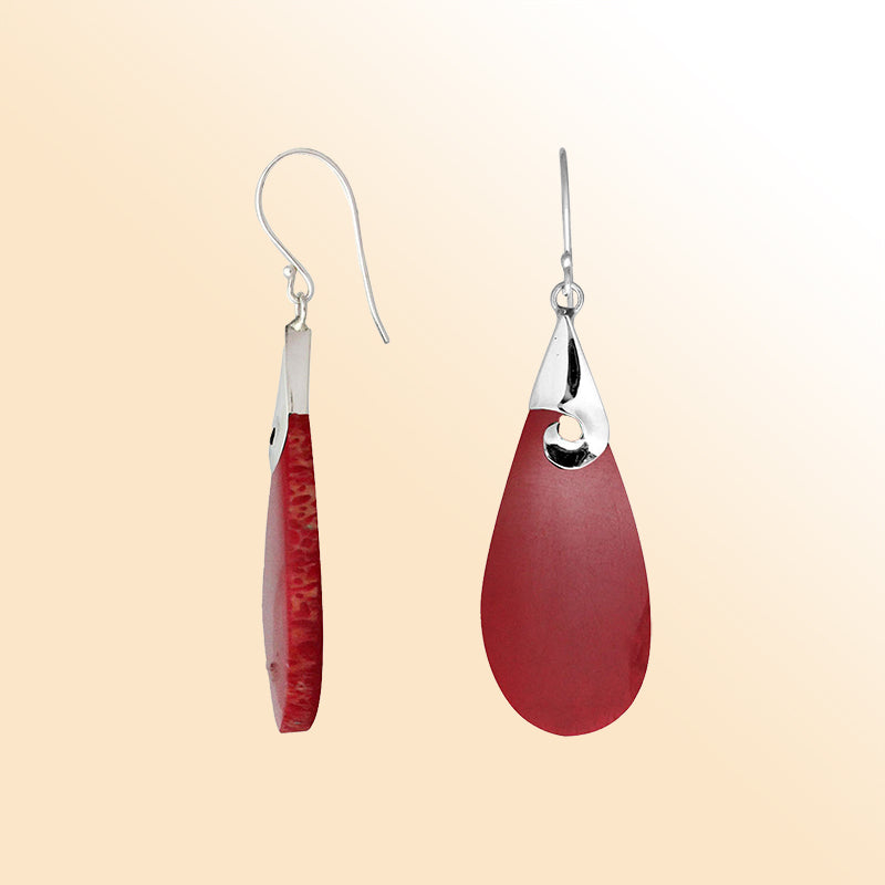 Sterling Silver Earring With Red Coral Jewelry Bali Designs Inc 