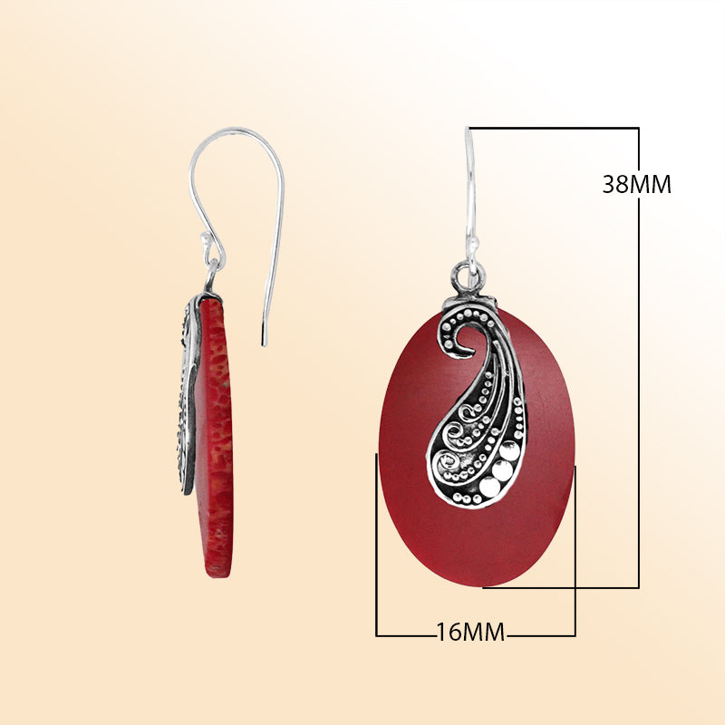 Sterling Silver Earring With Red Coral Jewelry Bali Designs Inc 